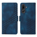 Til Samsung Galaxy M56 5G lædercovers, pung, rombe-præget telefoncover-stativ med rem