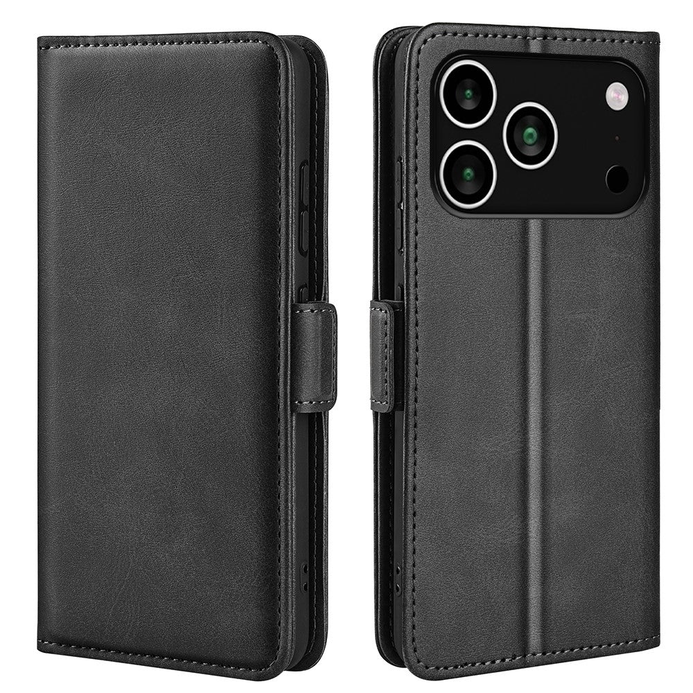 For iPhone 18 Pro Max / 17 Pro Max Case Calf Texture Leather Wallet Phone Cover