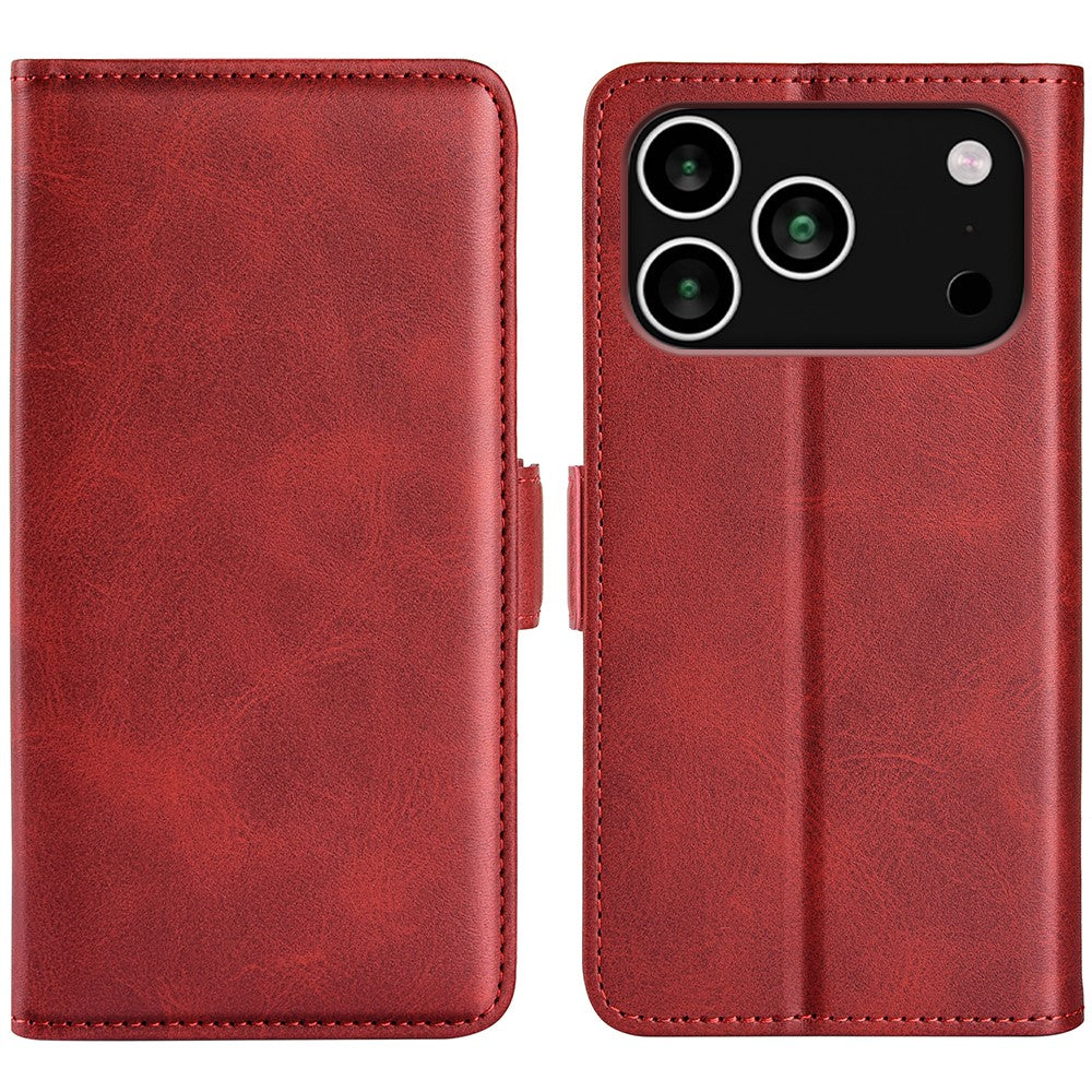 For iPhone 18 Pro Max / 17 Pro Max Case Calf Texture Leather Wallet Phone Cover