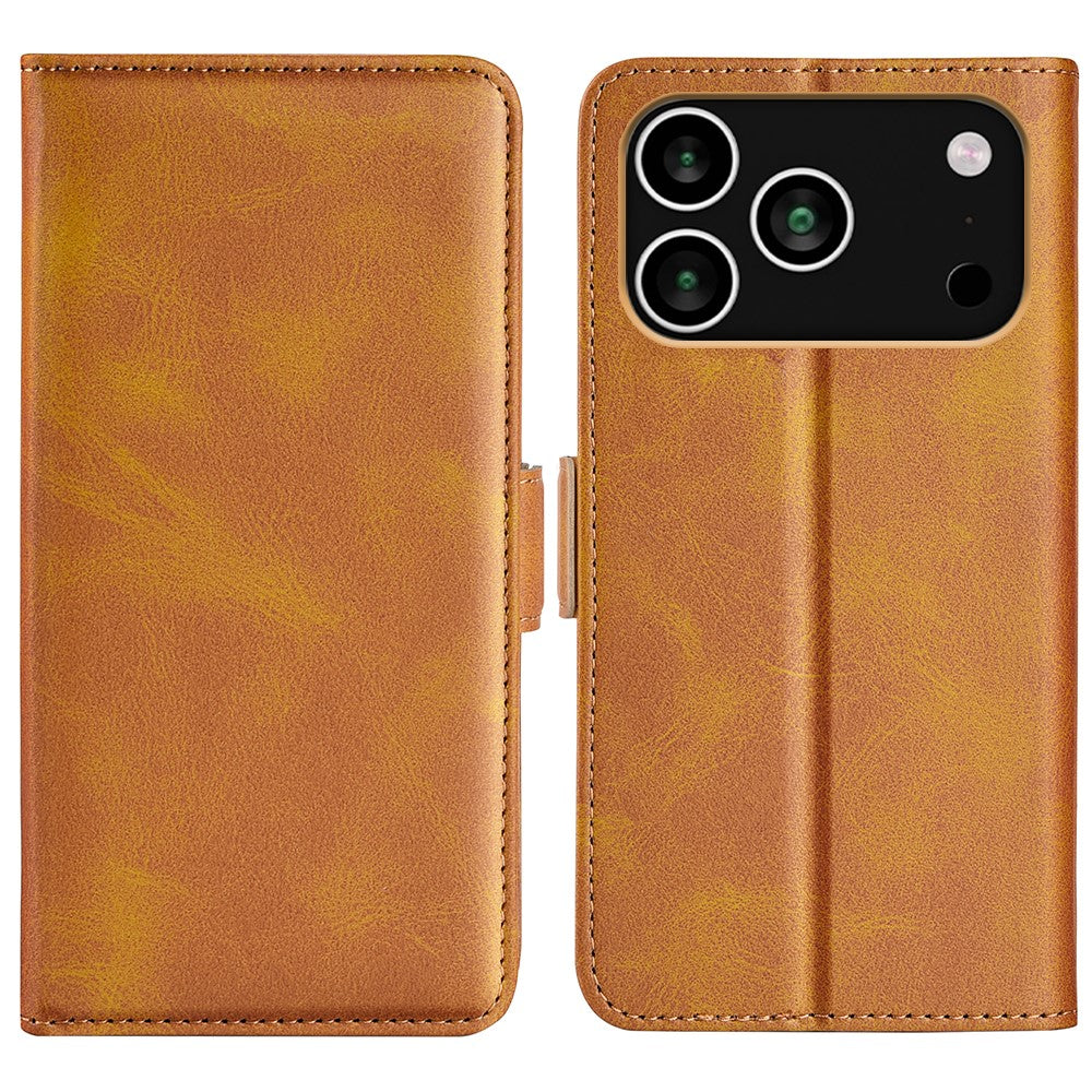 For iPhone 18 Pro Max / 17 Pro Max Case Calf Texture Leather Wallet Phone Cover