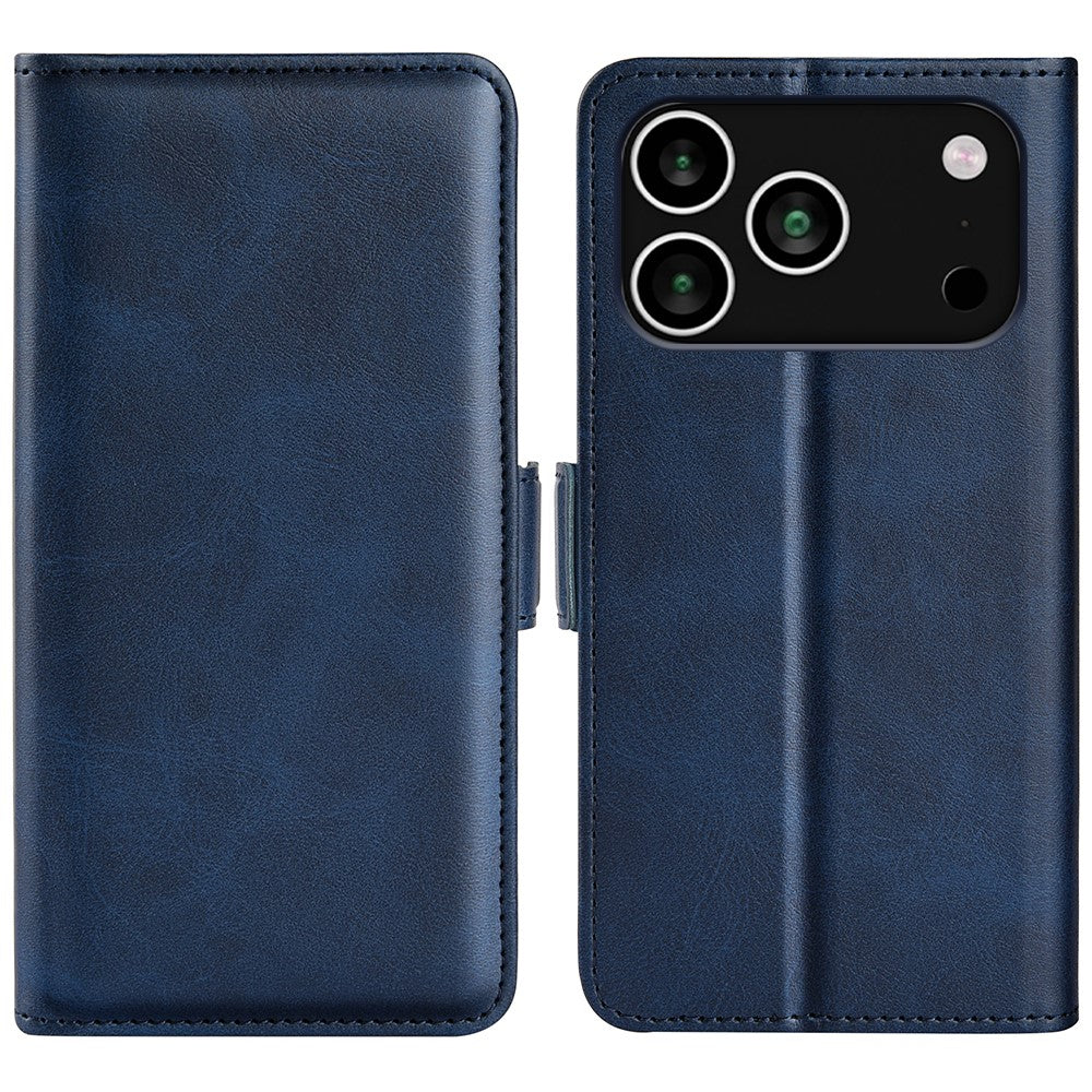 For iPhone 18 Pro / 17 Pro Case Calf Texture Leather Wallet Phone Cover