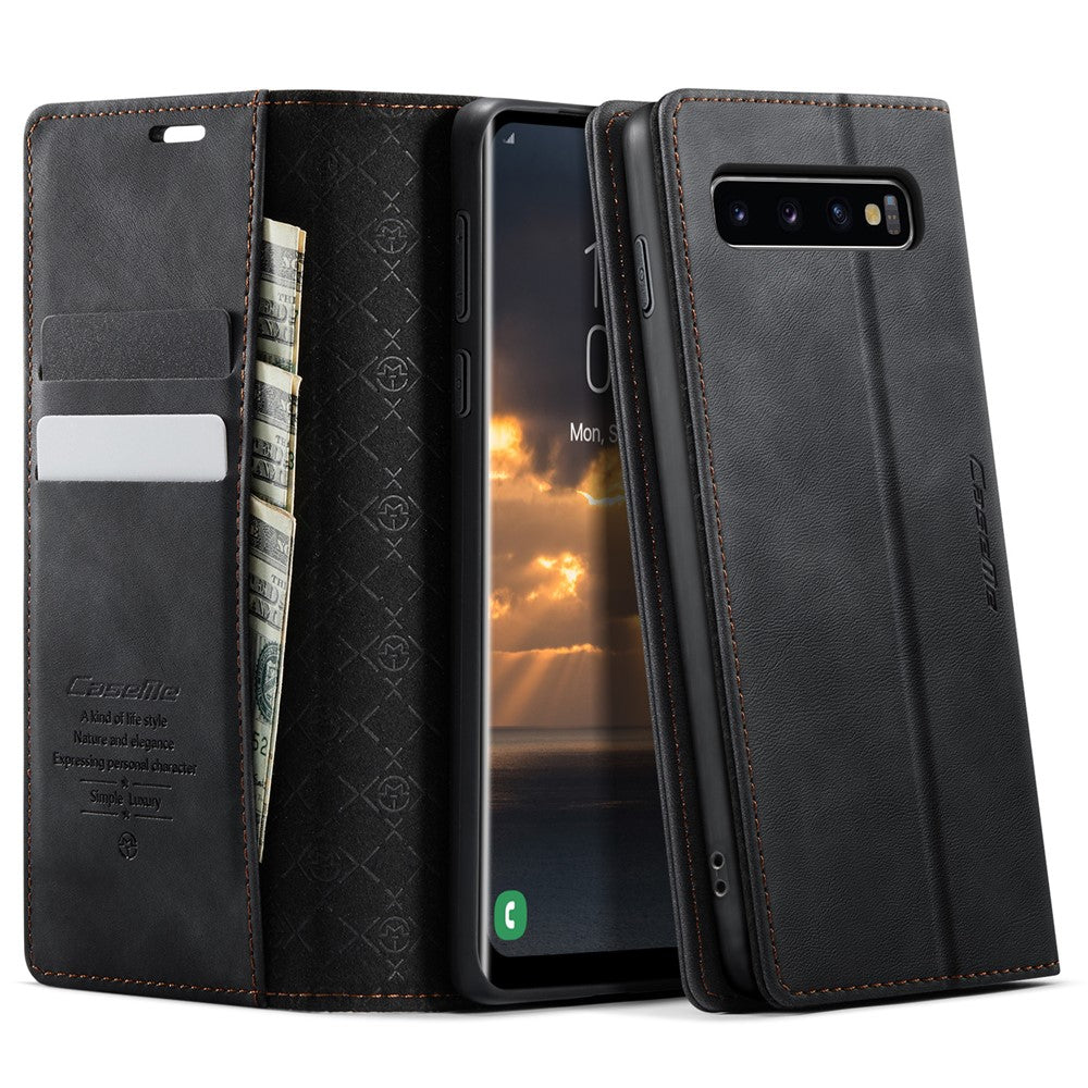 CASEME For Samsung Galaxy S10 Plus Case  033 Series RFID Blocking Wallet Stand Calf Texture Leather Phone Cover