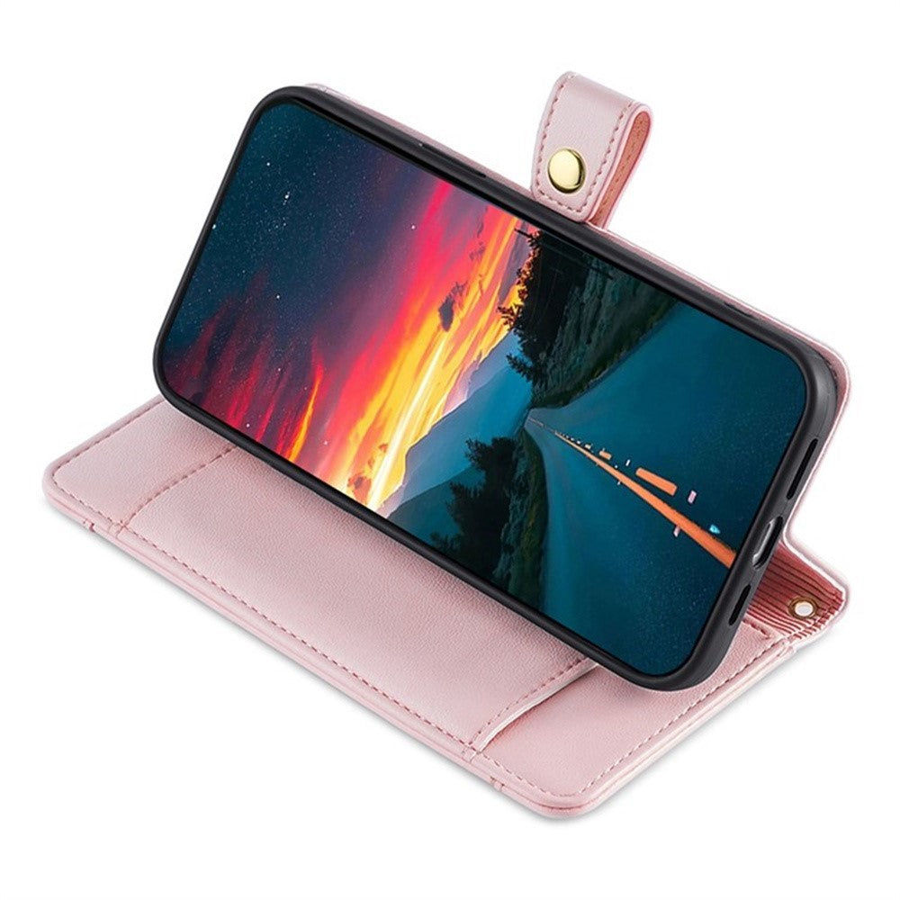For Oppo Find X8s 5G Leather Case Zipper Pocket Wallet Phone Cover with 2 Straps