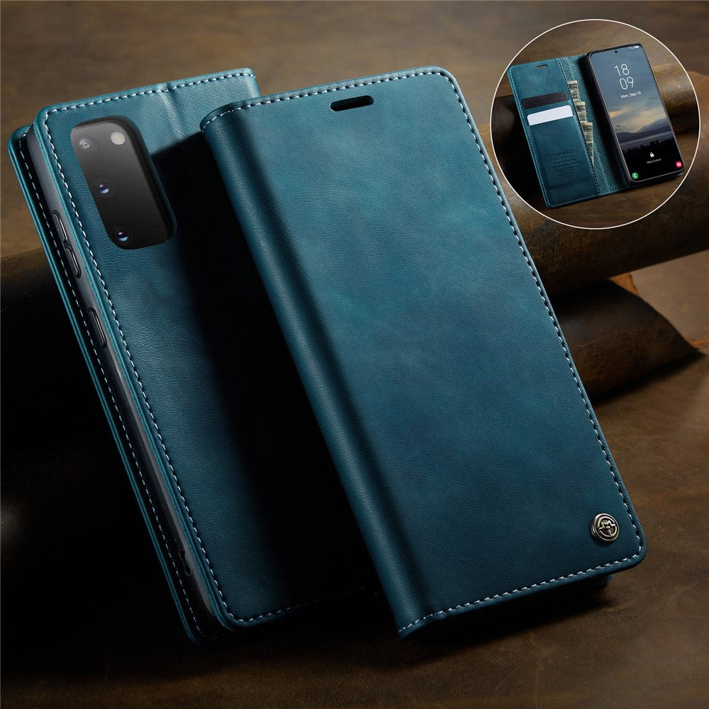 CASEME For Samsung Galaxy S20 5G / Galaxy S20 4G Case 033 Series RFID Blocking Wallet Stand Calf Texture Leather Phone Cover