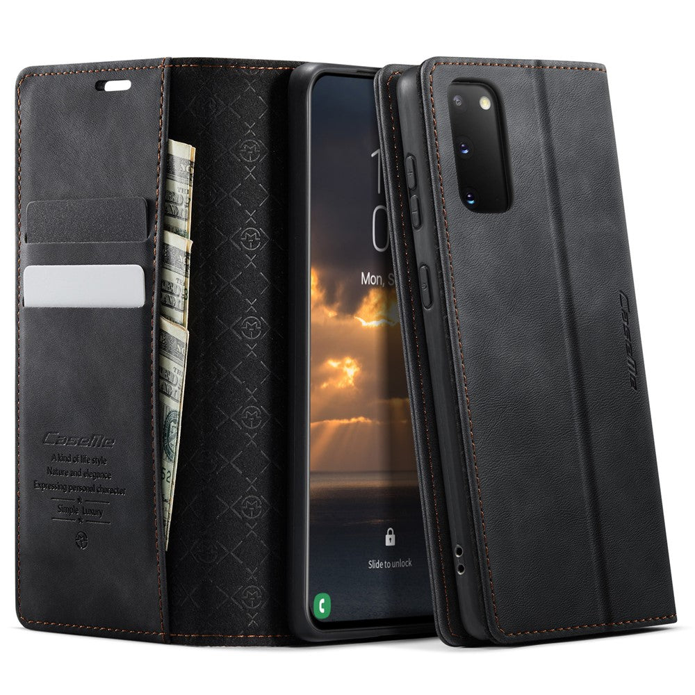 CASEME For Samsung Galaxy S20 5G / Galaxy S20 4G Case 033 Series RFID Blocking Wallet Stand Calf Texture Leather Phone Cover