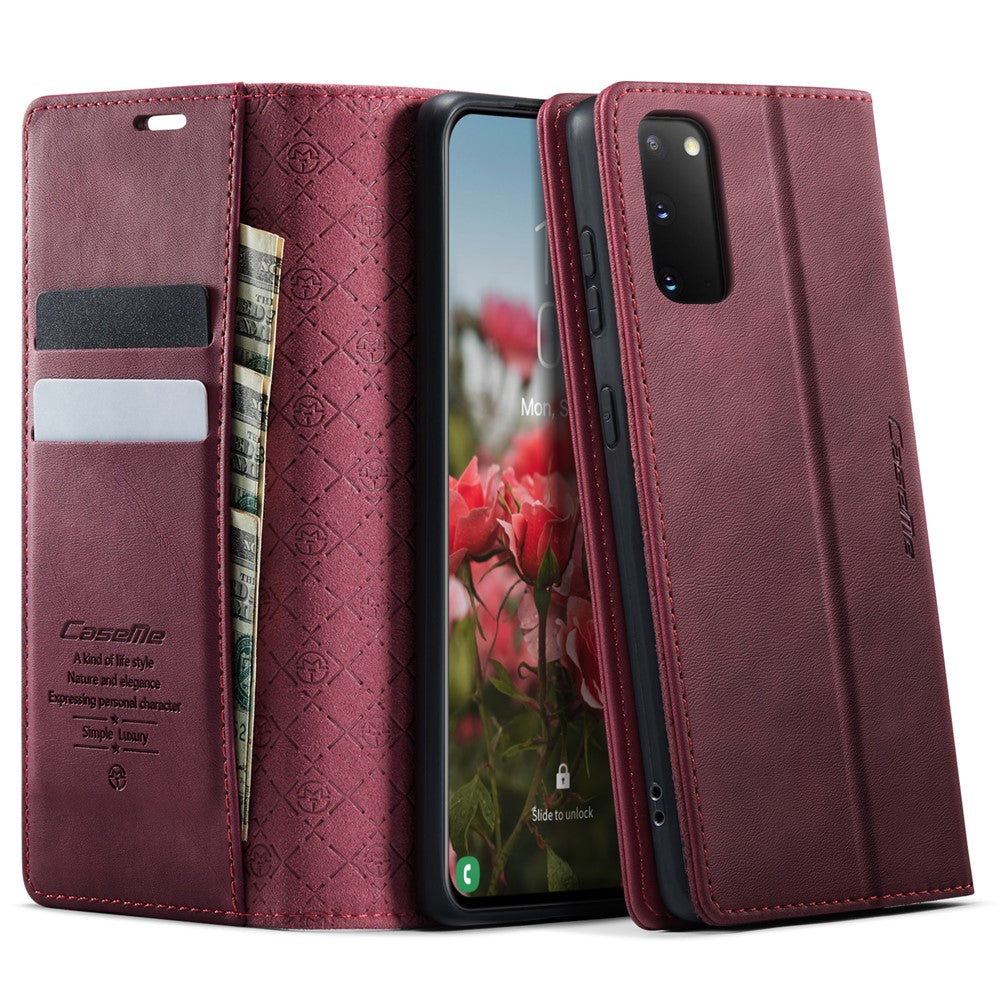 CASEME For Samsung Galaxy S20 5G / Galaxy S20 4G Case 033 Series RFID Blocking Wallet Stand Calf Texture Leather Phone Cover