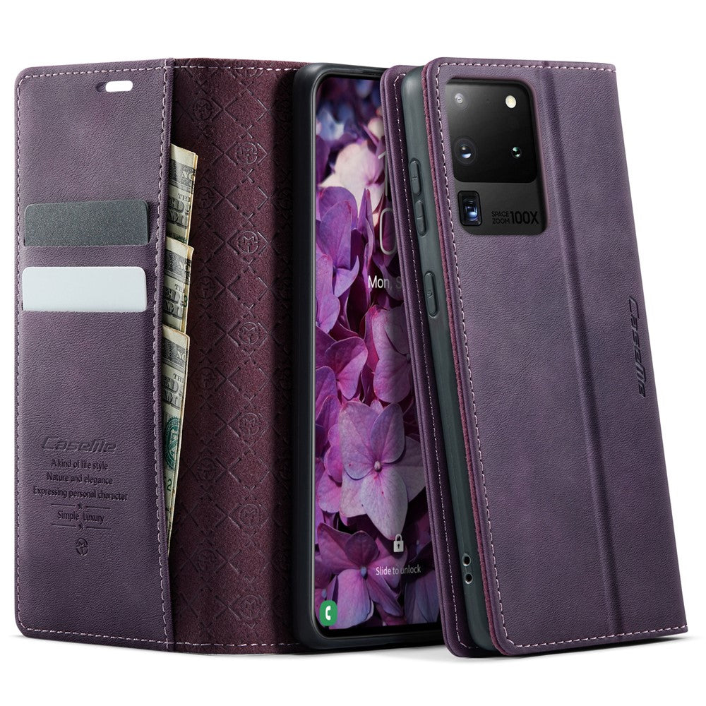 CASEME For Samsung Galaxy S20 Ultra Case  033 Series RFID Blocking Wallet Stand Calf Texture Leather Phone Cover