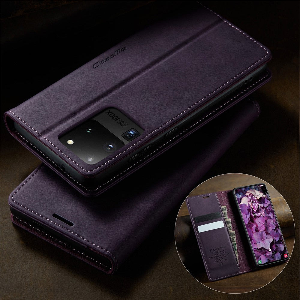 CASEME For Samsung Galaxy S20 Ultra Case  033 Series RFID Blocking Wallet Stand Calf Texture Leather Phone Cover