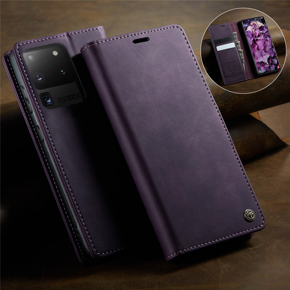 CASEME For Samsung Galaxy S20 Ultra Case  033 Series RFID Blocking Wallet Stand Calf Texture Leather Phone Cover