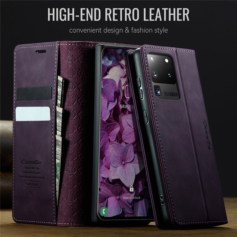 CASEME For Samsung Galaxy S20 Ultra Case  033 Series RFID Blocking Wallet Stand Calf Texture Leather Phone Cover
