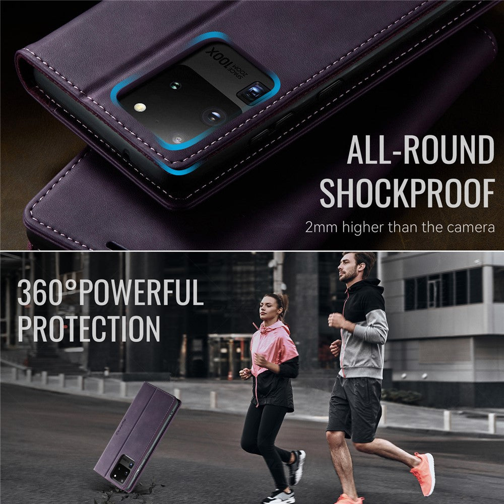 CASEME For Samsung Galaxy S20 Ultra Case  033 Series RFID Blocking Wallet Stand Calf Texture Leather Phone Cover