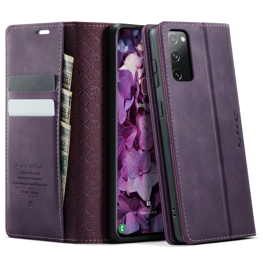 CASEME For Samsung Galaxy S20 FE Case  033 Series RFID Blocking Wallet Stand Calf Texture Leather Phone Cover