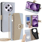 For Oppo Find X8s+ 5G Case Mirror Wallet Leather Phone Cover with Chain Shoulder Strap