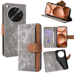 For Oppo Find X8 Ultra 5G Case RFID Blocking Color Splicing PU Leather Wallet Phone Cover
