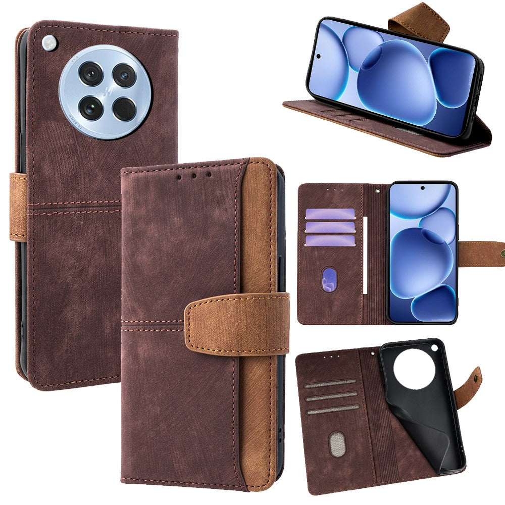 For Oppo Find X8s 5G Case RFID Blocking Color Splicing PU Leather Wallet Phone Cover