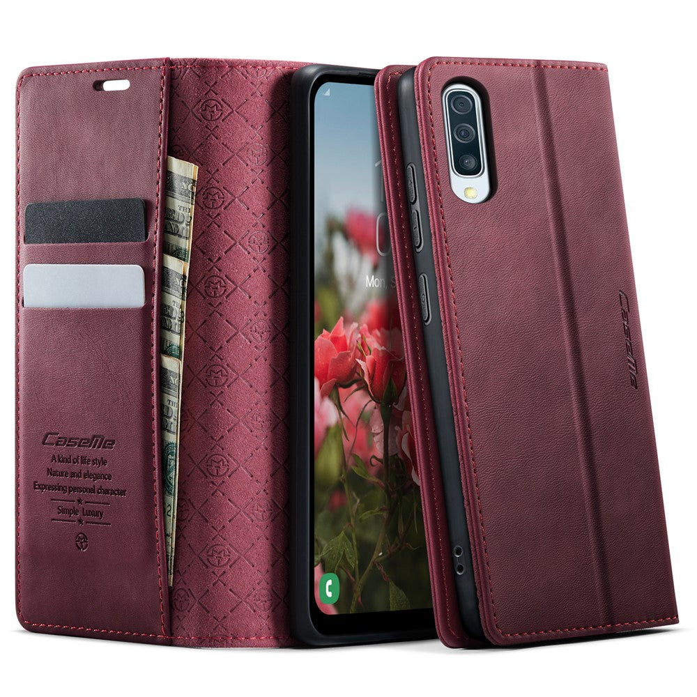 CASEME til Samsung Galaxy A50s / Galaxy A30s / Galaxy A50 Cover 033 Series RFID Blokerende Pung Stand Kalvetekstur Læder Telefoncover