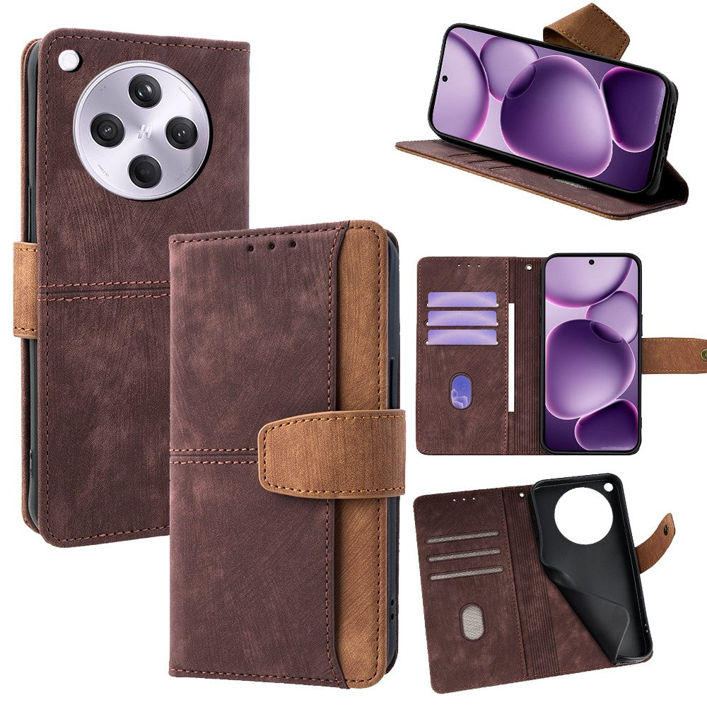 For Oppo Find X8s+ 5G Case RFID Blocking Color Splicing PU Leather Wallet Phone Cover