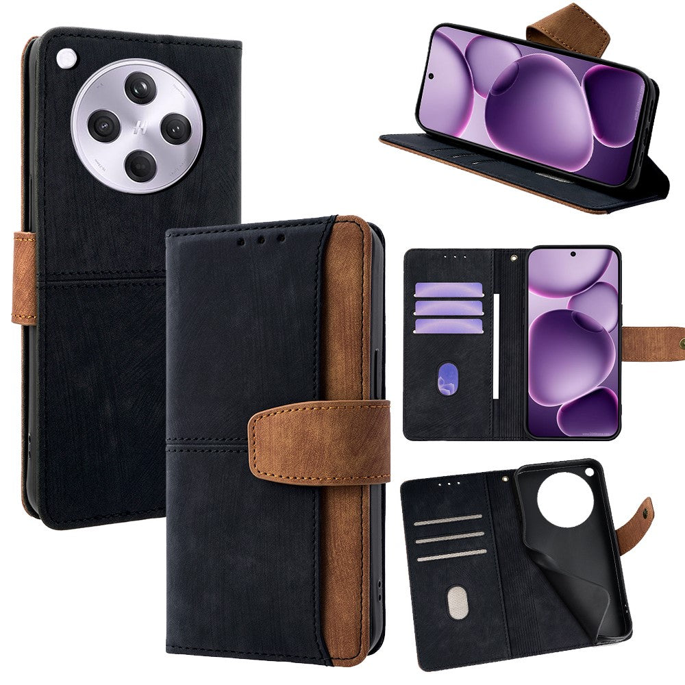 For Oppo Find X8s+ 5G Case RFID Blocking Color Splicing PU Leather Wallet Phone Cover
