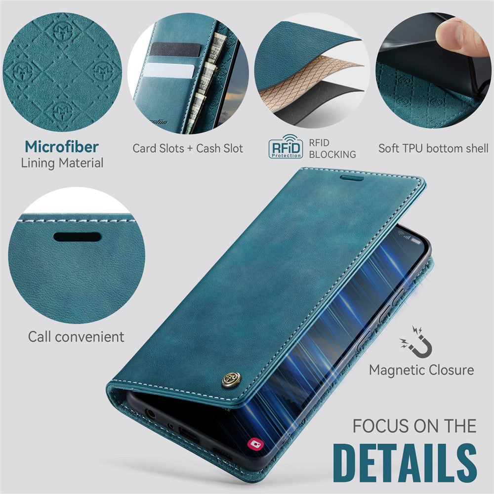 CASEME For Samsung Galaxy A52s 5G / Galaxy A52 4G / Galaxy A52 5G Case  033 Series RFID Blocking Wallet Stand Calf Texture Leather Phone Cover