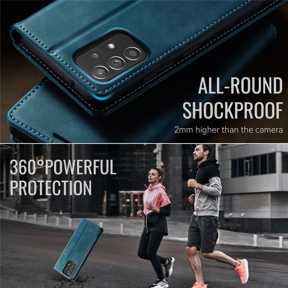 CASEME For Samsung Galaxy A52s 5G / Galaxy A52 4G / Galaxy A52 5G Case  033 Series RFID Blocking Wallet Stand Calf Texture Leather Phone Cover