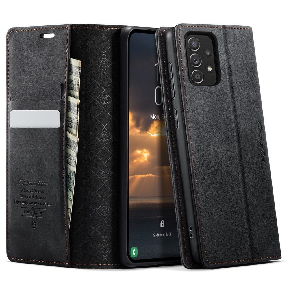 CASEME For Samsung Galaxy A52s 5G / Galaxy A52 4G / Galaxy A52 5G Case  033 Series RFID Blocking Wallet Stand Calf Texture Leather Phone Cover