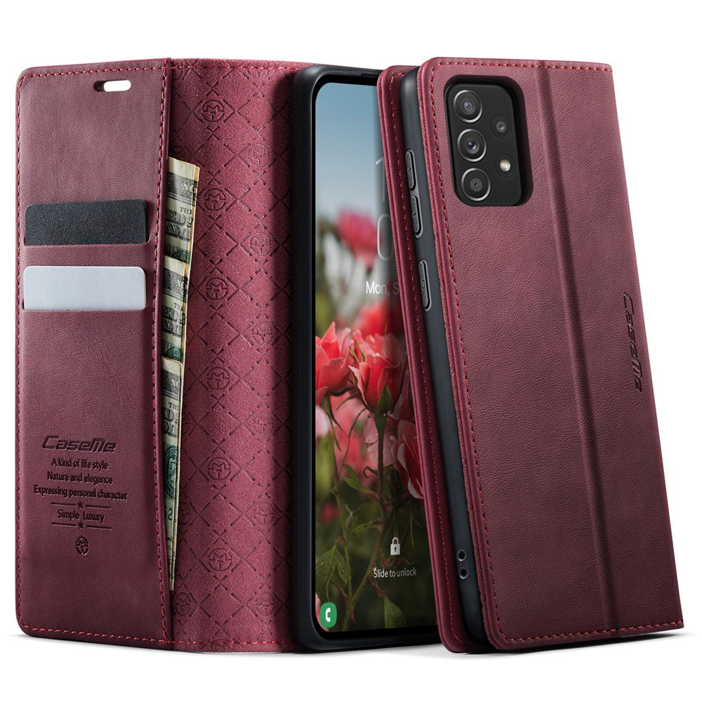 CASEME For Samsung Galaxy A52s 5G / Galaxy A52 4G / Galaxy A52 5G Case  033 Series RFID Blocking Wallet Stand Calf Texture Leather Phone Cover