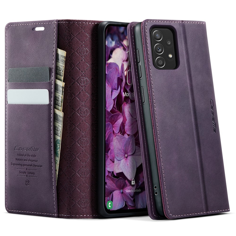 CASEME For Samsung Galaxy A52s 5G / Galaxy A52 4G / Galaxy A52 5G Case  033 Series RFID Blocking Wallet Stand Calf Texture Leather Phone Cover