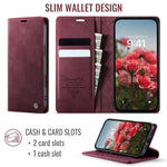 CASEME For iPhone 16 Pro Case 033 Series RFID Blocking Wallet Stand Calf Texture Leather Phone Cover