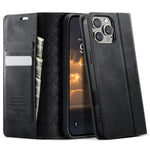 CASEME For iPhone 16 Pro Case 033 Series RFID Blocking Wallet Stand Calf Texture Leather Phone Cover