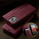 CASEME For iPhone 16 Pro Max Case  033 Series RFID Blocking Wallet Stand Calf Texture Leather Phone Cover