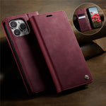 CASEME For iPhone 16 Pro Max Case  033 Series RFID Blocking Wallet Stand Calf Texture Leather Phone Cover
