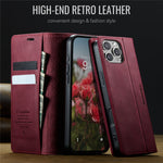 CASEME For iPhone 16 Pro Max Case  033 Series RFID Blocking Wallet Stand Calf Texture Leather Phone Cover