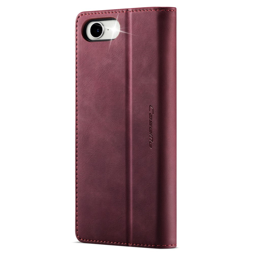 CASEME 033 Series For iPhone 17e / 16e Case RFID Blocking Wallet Stand Calf Texture Leather Phone Cover