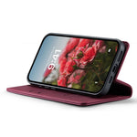 CASEME 033 Series For iPhone 17e / 16e Case RFID Blocking Wallet Stand Calf Texture Leather Phone Cover