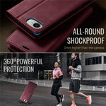 CASEME 033 Series For iPhone 17e / 16e Case RFID Blocking Wallet Stand Calf Texture Leather Phone Cover