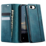 CASEME 033 Series For iPhone 17e / 16e Case RFID Blocking Wallet Stand Calf Texture Leather Phone Cover