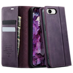 CASEME 033 Series For iPhone 17e / 16e Case RFID Blocking Wallet Stand Calf Texture Leather Phone Cover