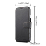 SUTENI Q-05 For iPhone 16 Case Detachable Wallet Stand Litchi Texture Leather Flip Phone Cover