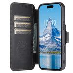 SUTENI Q-05 For iPhone 16 Case Detachable Wallet Stand Litchi Texture Leather Flip Phone Cover