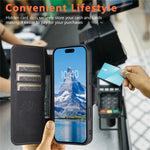 SUTENI Q-05 For iPhone 16 Case Detachable Wallet Stand Litchi Texture Leather Flip Phone Cover