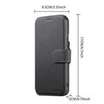 SUTENI Q-05 Til iPhone 15 Pro Max Cover Aftagelig Pung Stand Litchi Tekstur Læder Flip Telefon Cover