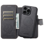 SUTENI Q-05 Til iPhone 15 Pro Max Cover Aftagelig Pung Stand Litchi Tekstur Læder Flip Telefon Cover