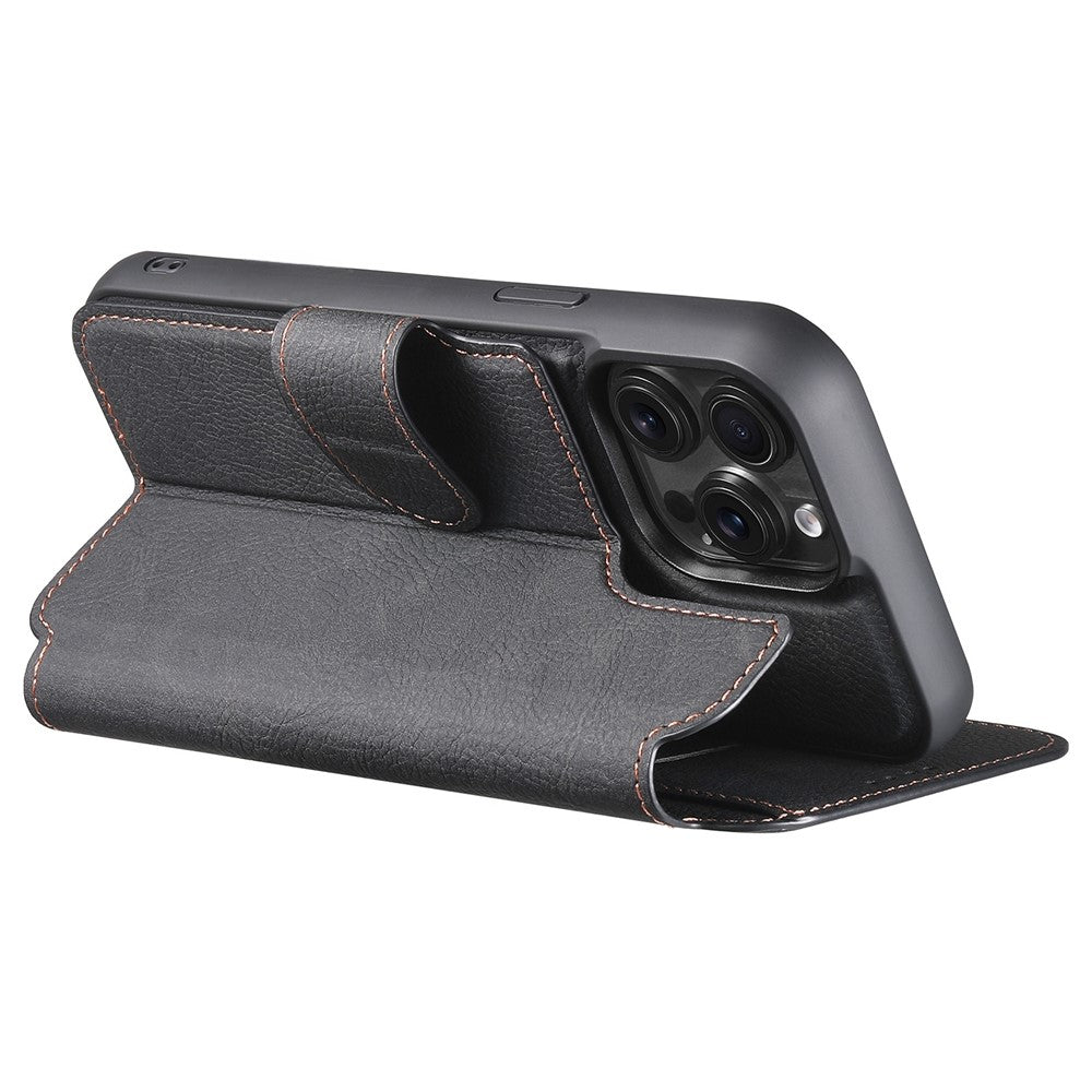 SUTENI Q-05 Til iPhone 15 Pro Max Cover Aftagelig Pung Stand Litchi Tekstur Læder Flip Telefon Cover