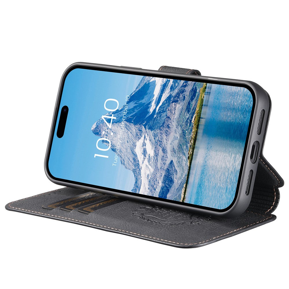 SUTENI Q-05 Til iPhone 15 Pro Max Cover Aftagelig Pung Stand Litchi Tekstur Læder Flip Telefon Cover