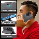 SUTENI Q-05 Til iPhone 15 Pro Max Cover Aftagelig Pung Stand Litchi Tekstur Læder Flip Telefon Cover