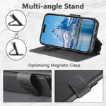 SUTENI Q-05 Til iPhone 15 Pro Max Cover Aftagelig Pung Stand Litchi Tekstur Læder Flip Telefon Cover