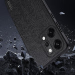For Oppo Reno14 Pro 5G (Global) Case Wood Texture PU Leather Coated PC TPU Phone Cover