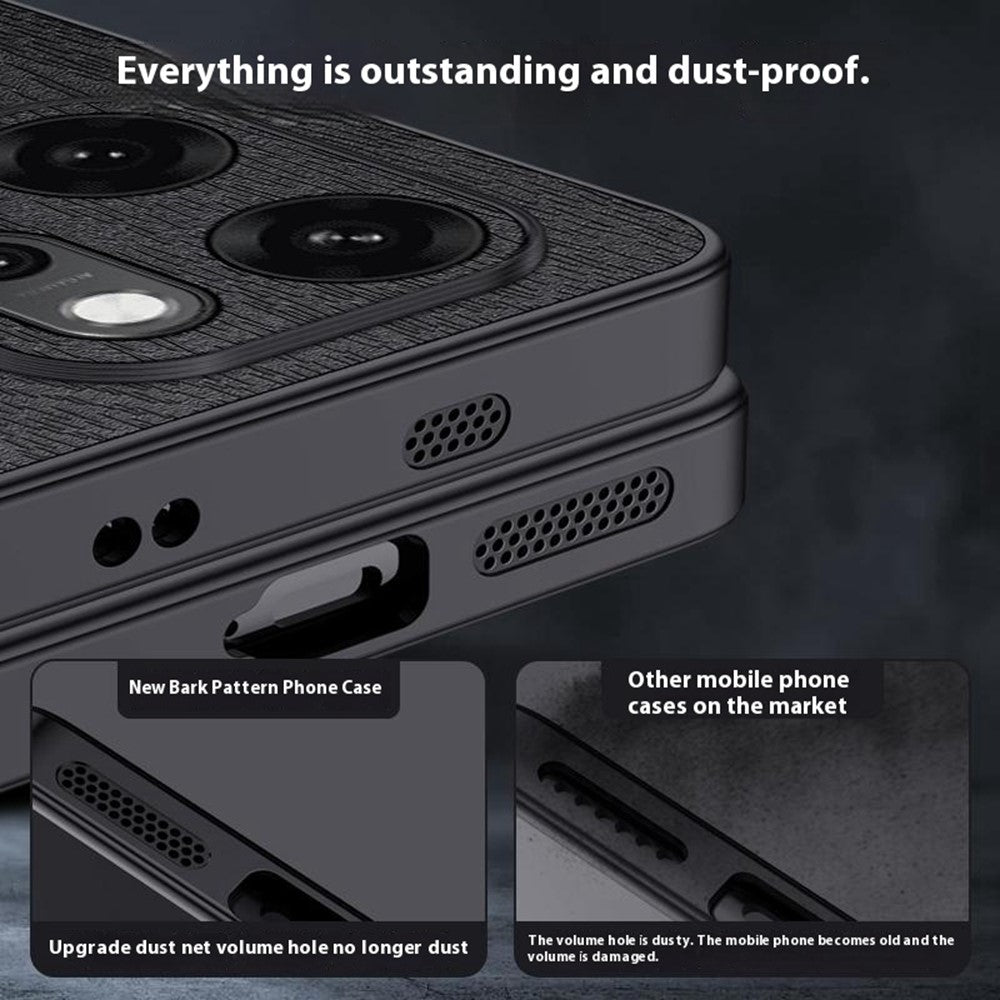 For Oppo Reno14 Pro 5G (Global) Case Wood Texture PU Leather Coated PC TPU Phone Cover