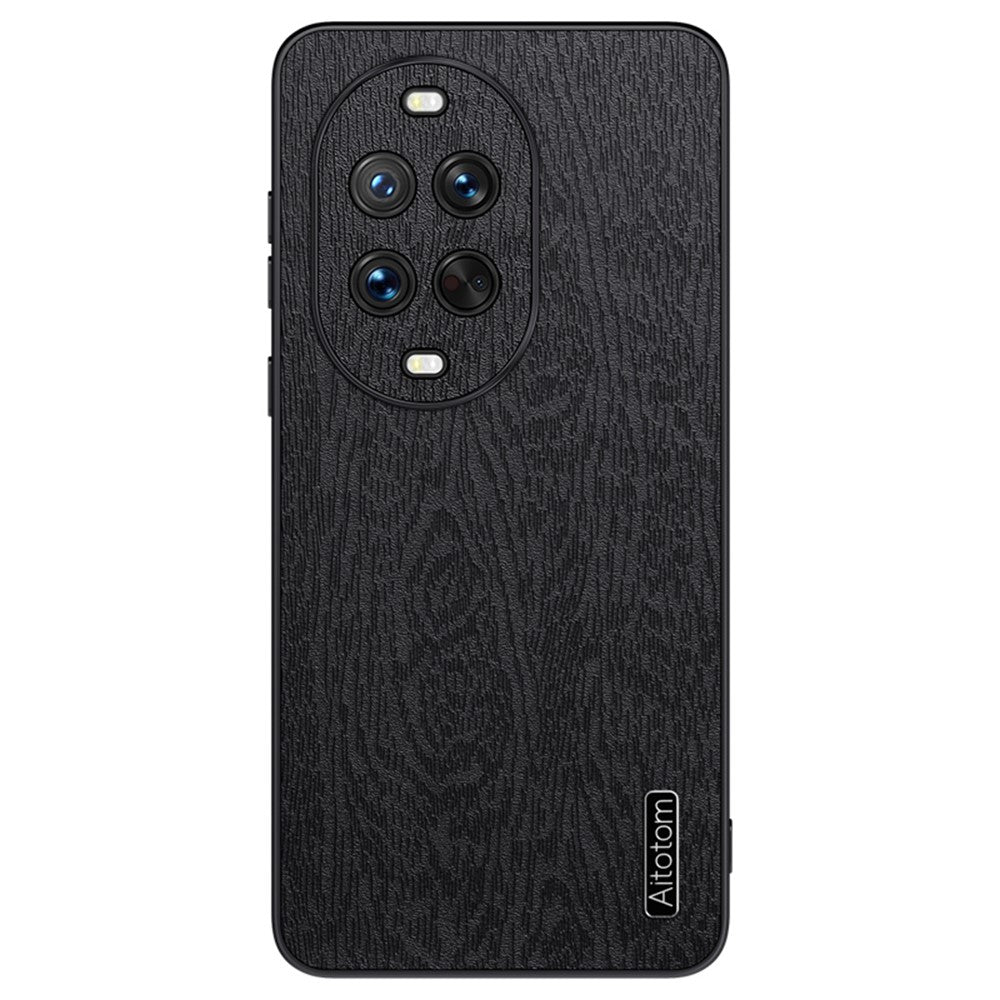 For Huawei nova 14 Pro 5G Case Wood Texture PU Leather Coated PC TPU Phone Cover