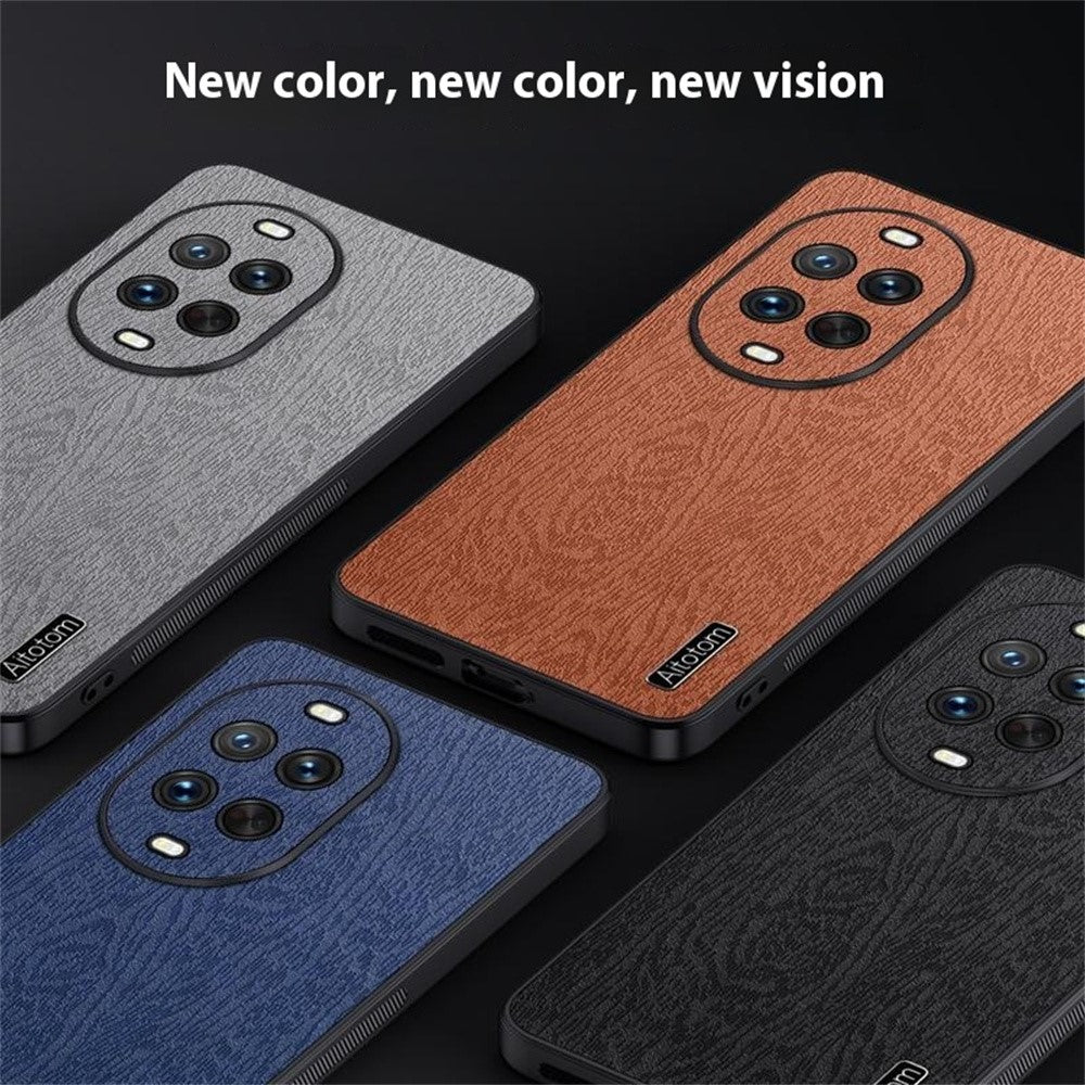 For Huawei nova 14 5G Case Wood Texture PU Leather Coated PC TPU Phone Cover